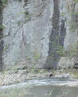 Stone faced cliff in Breaks Gorge.