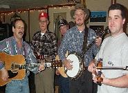 Musicians take a photo break during Thursday Night Jam