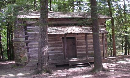 Rustic split log cabin in the Breaks Interstate Park.