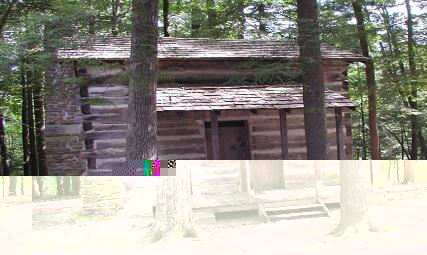 Rustic split log cabin in the Breaks Interstate Park.